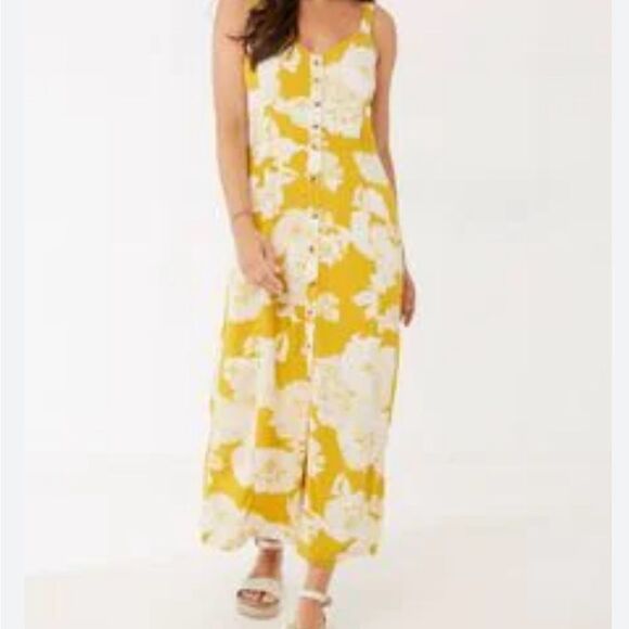 Fat Face Yellow Sundress Sleeveless Maxi - Picture 1 of 9